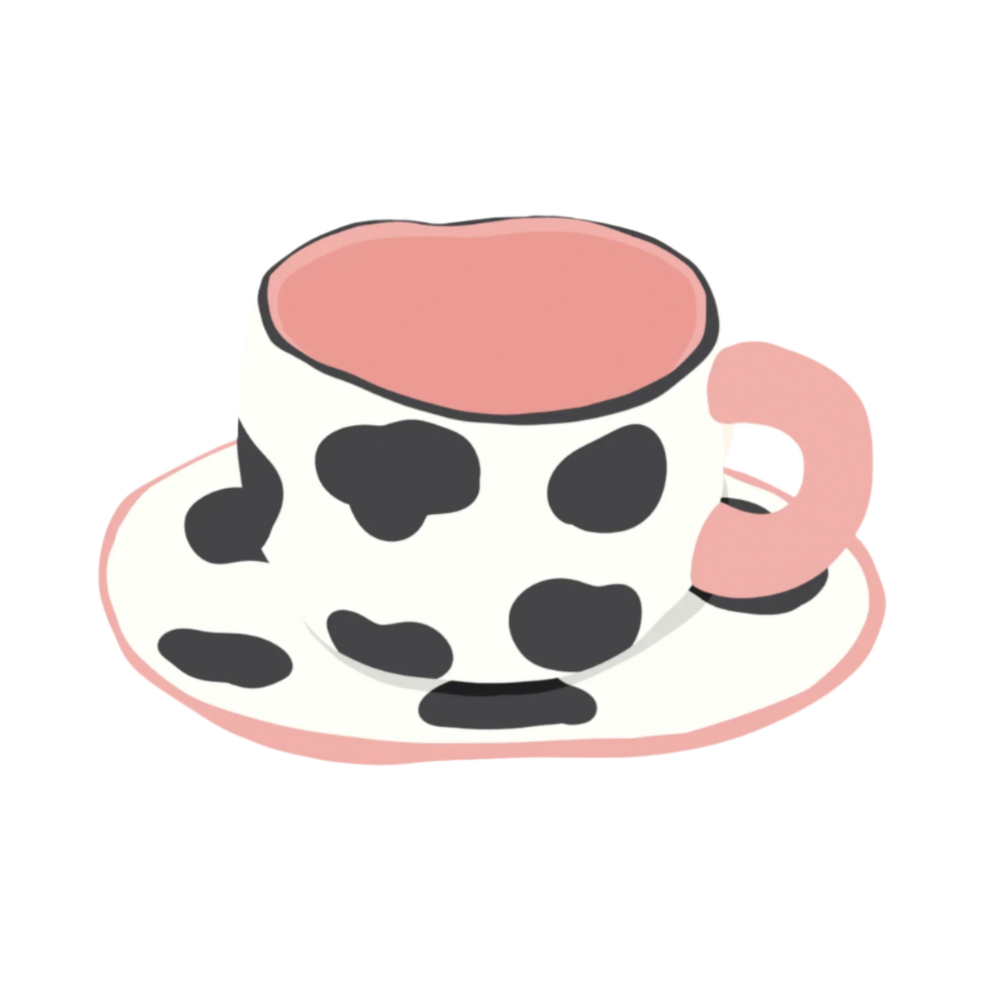 Cow mug with saucer illustration
