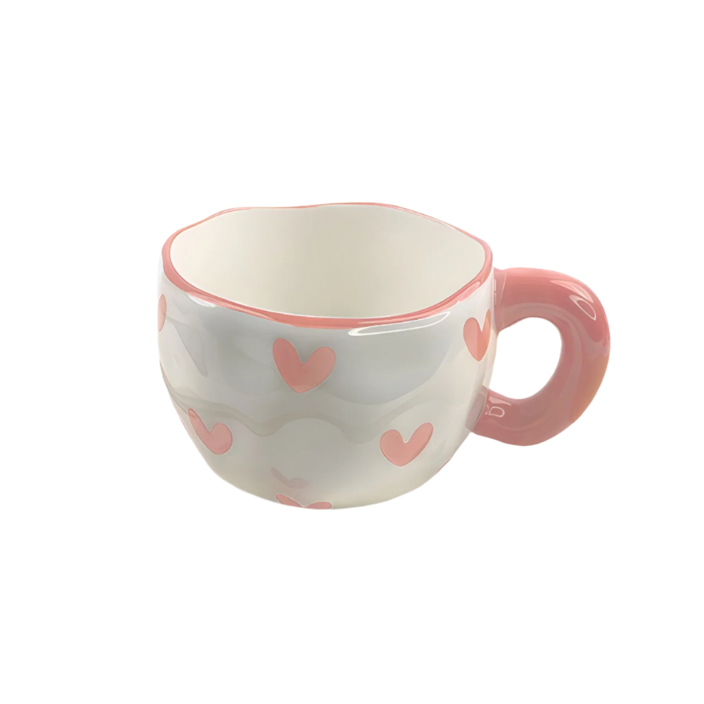 a ceramic pink heart mug product