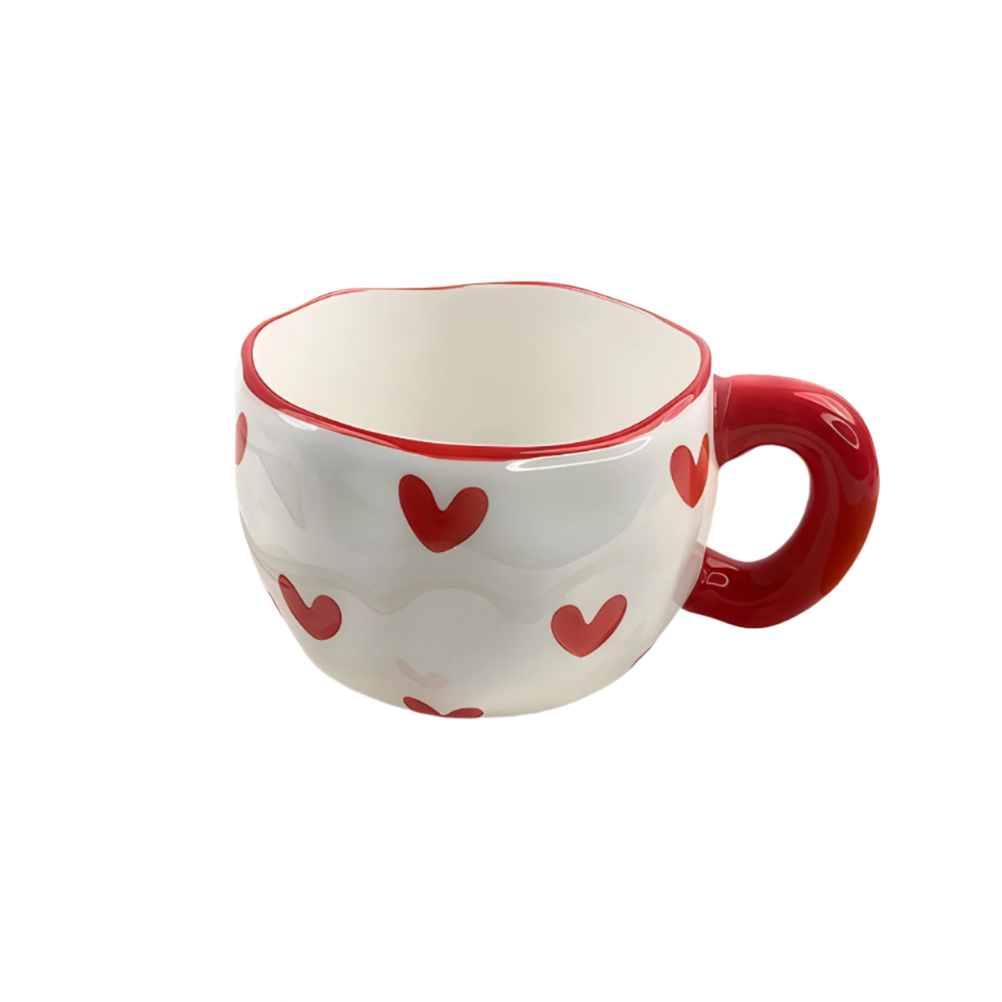 a ceramic red heart mug product
