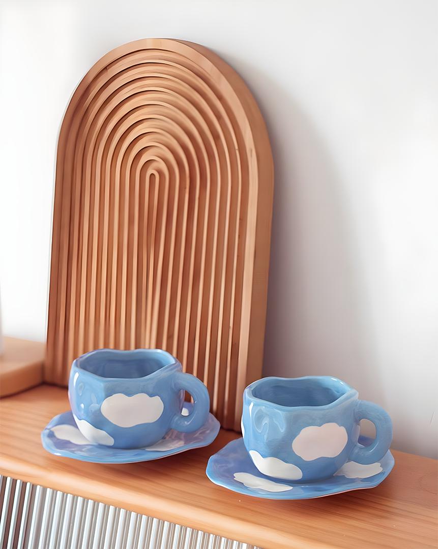 sky mugs wood decoration aesthetic display