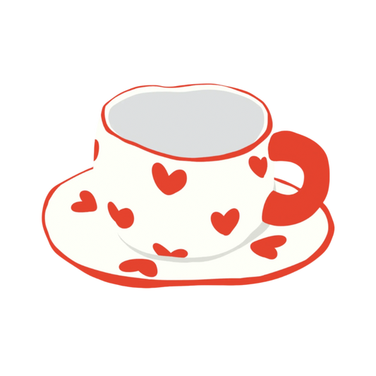 Garden Whimsy Red Heart Mug